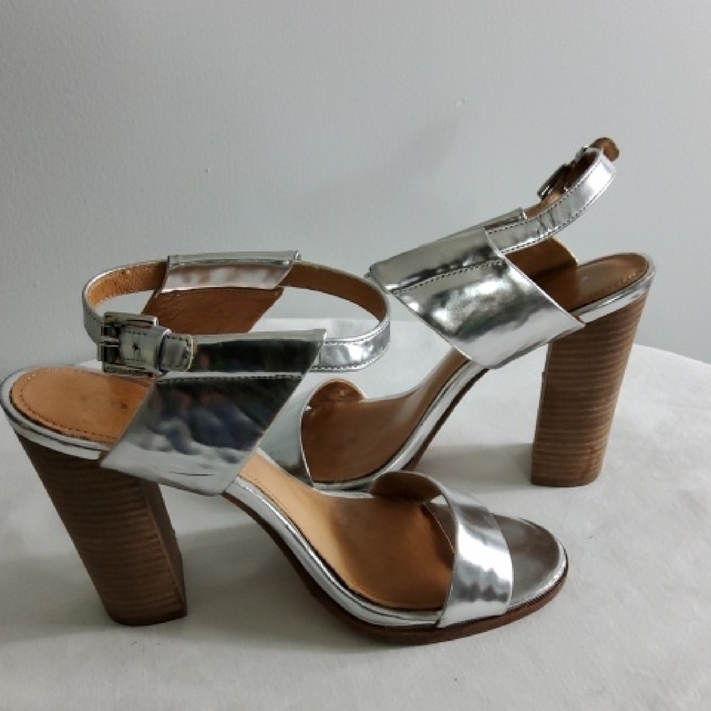 Coach Silver Block Heel Sandals - Picture 11 of 12